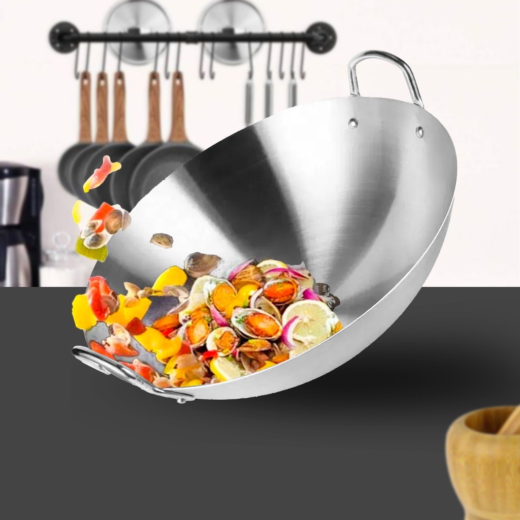 BESTPROMO Wajan Kuali premium tebal/kuali Stainless steel/Wajan Griffin Stainless - Kuali Besar