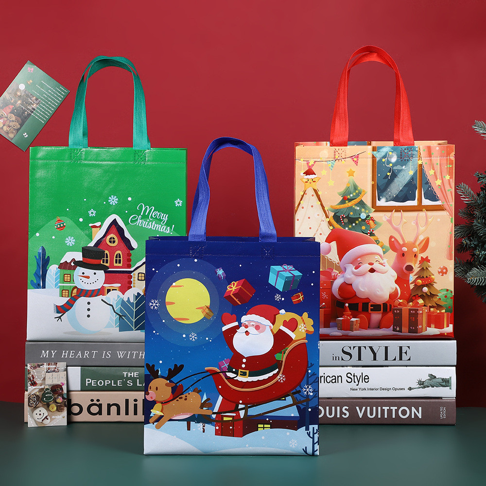 

(WYNOLSHOP21) TAS TERPAL NATAL LUCU 2025 / TAS GOODIE BAG NATAL BESAR / SOUVENIR BAG NATAL LUCU