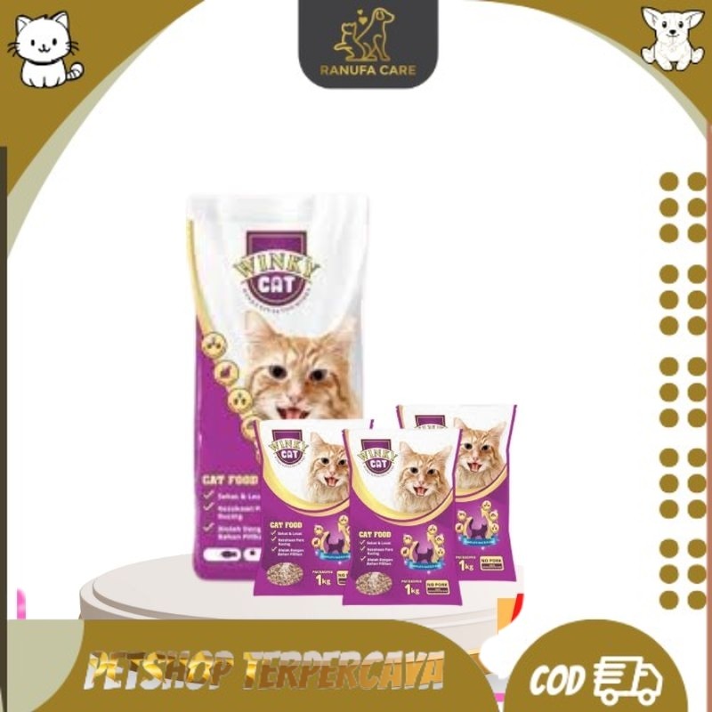 

Makanan Kucing Repack winky 1 Kg|REPACK