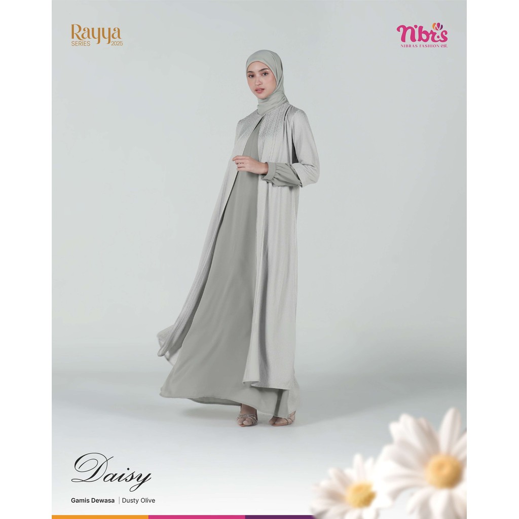 Sarimbit Lebaran Terbaru Daisy Gamis Dewasa Bahan Katun Dress Simple Mewah Elegan Original By Nibras