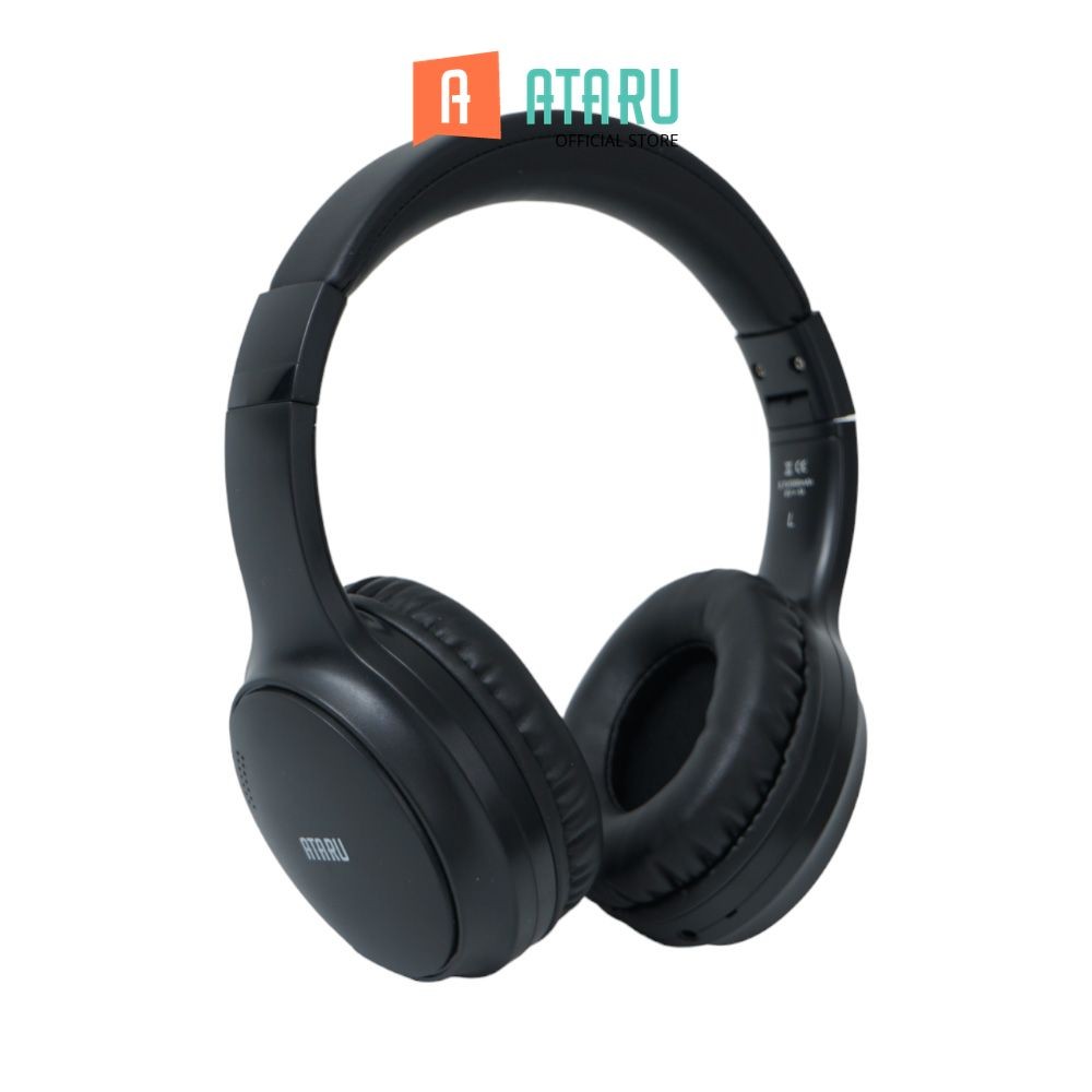 Ataru Headphone Bluetooth Bt037Nc - Hitam Headphone Stereo Headset Gaming Audio Musik Handsfree