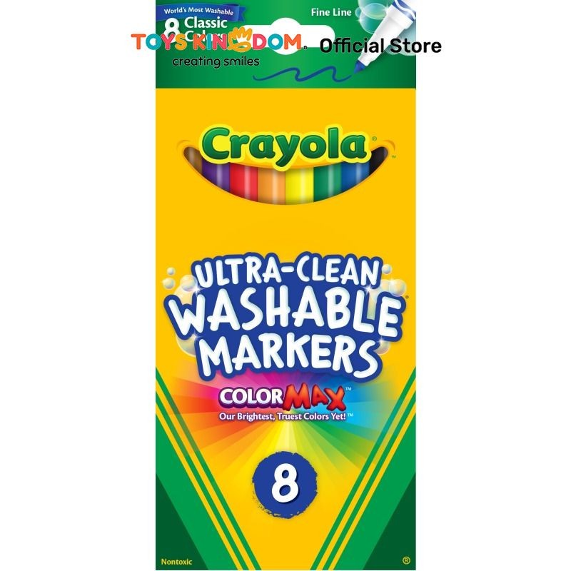 

NEW PRODUCT TOYS KINGDOM CRAYOLA SET 8 PCS WASHABLE MARKERS SPIDOL ALAT MEWARNAI PERALATAN SEKOLAH