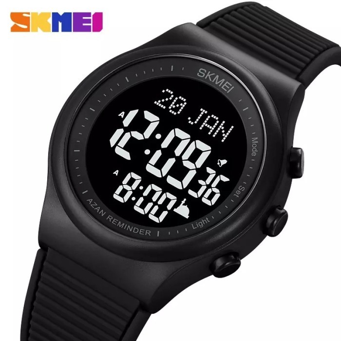 "Q.LnS" - Jam Tangan Pria Muslim Mukmin AlFajr Al Fajr Kiblat Sholat Salat - Hitam 1981