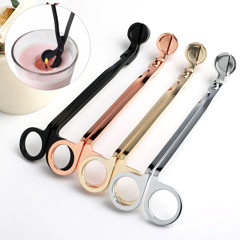 

18CM Stainless Steel Candle Wick Trimmer Oil Lamp Trim Scissor Cutter Snuffer Tool Hook Clipper IY Candle Making Kit Tools