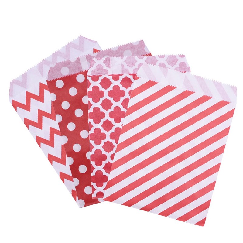 

25/50pcs Mixed Style Paper Bags Wedding Party Favor Cookie Candy Gift Bags Food Packaging Birthday Party Decoration Supplies
