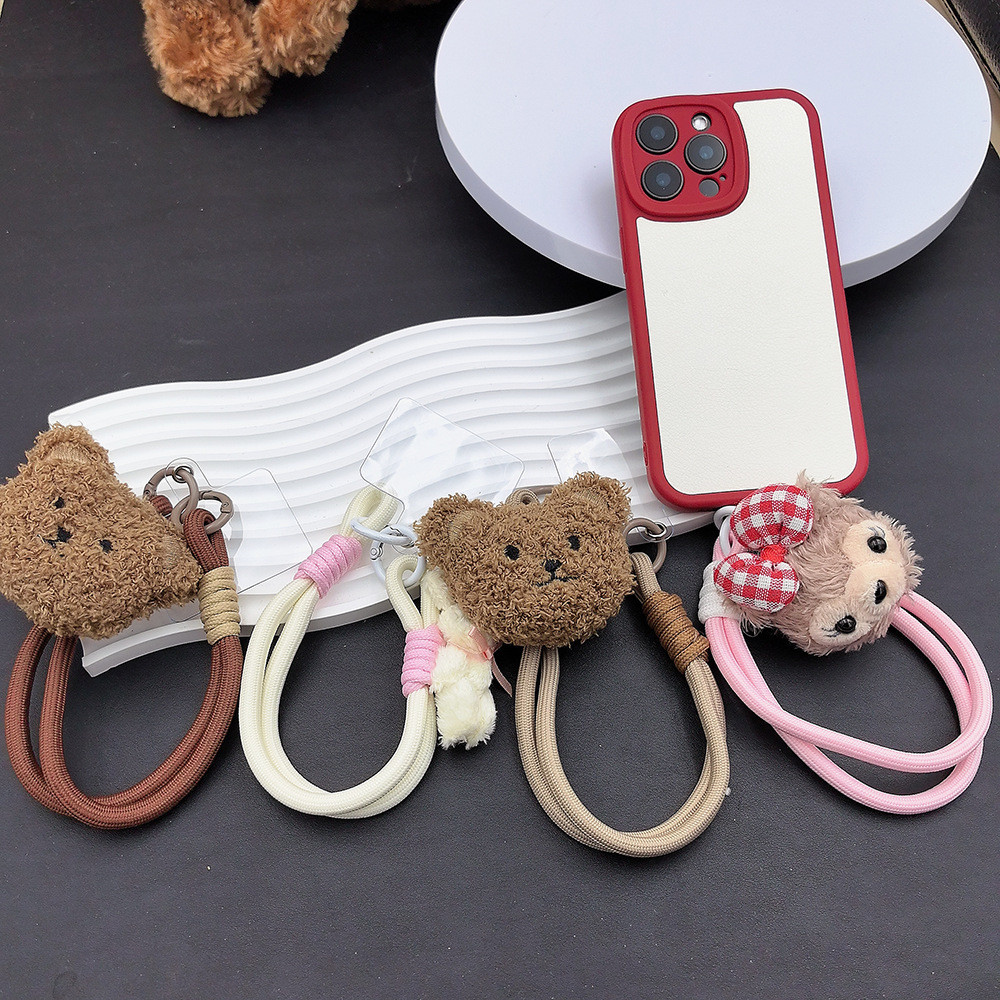 Lucu Bear Tali Gantungan Gelang HP Lanyard hp Tangan Gantungan hp Aesthetic Ins Warna Gaya Dengan An