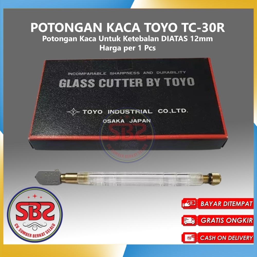 TOYO Pemotong Kaca Toyo TC30R TC-30R Asli Alat Pemotong Kaca Original Toyo TC30R Glass Cutter Pisau