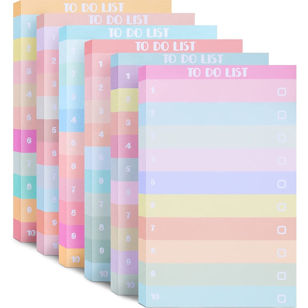 

50 Sheets To Do List Sticky Notes Multicolors Lined Sticky Notes Portable Sticky Notes Memo Pad Notepad kawaii stationery