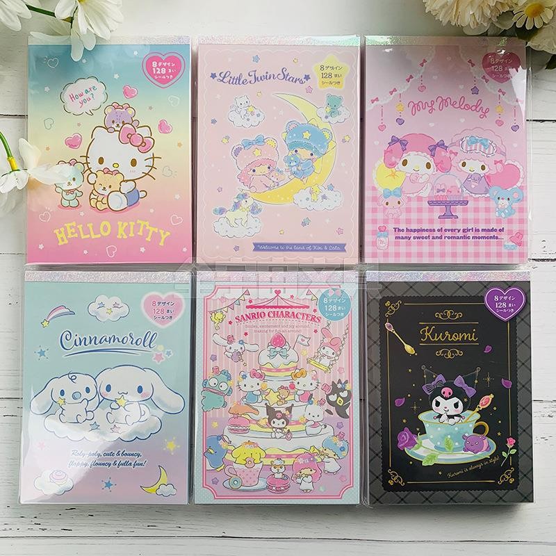 

6pcs/lot Sanrio Kuromi Melody Cinnamoroll Memo Pad Cute Sticky Notes Stationery Label Notepad Planner Sticker Post School Supply
