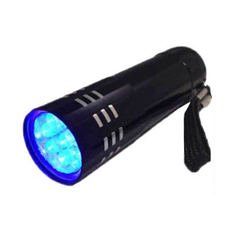 UV Light Torch Lamp Super Mini 9 LED Flashlight Black Ultraviolet Light Super Mini Aluminum UV Flash