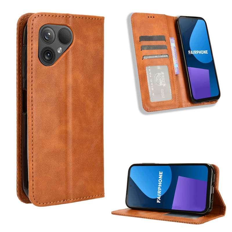 For Fairphone 5 Flip Case luxurious Leather Retro Wallet Book Magnetic Protect Cover For Fairphone5 