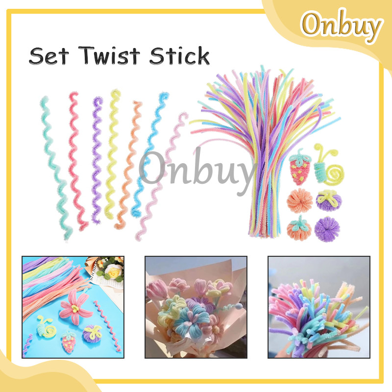 

Poney Kawat Bulu Mercy Pastel 100PCS Pipe Cleaner Flower Bouqet Mix Twist Stick Flower