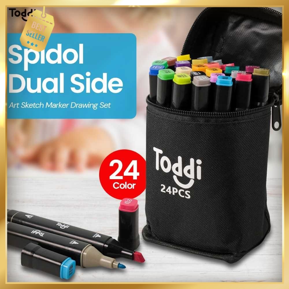 

Toddi Spidol Dual Side Fine Art Marker Brush Double Tip 1.0mm 6.0mm - CY-006