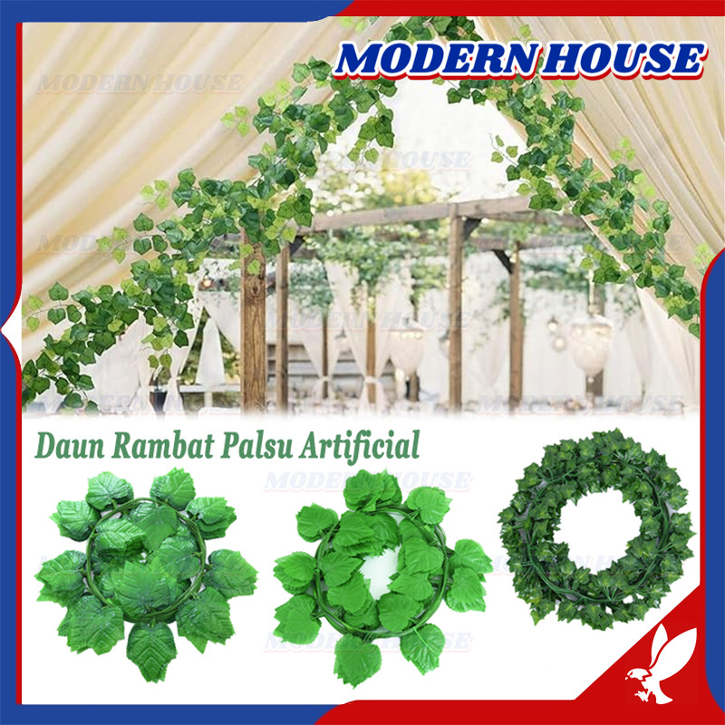 Daun Rambat Plastik 2m / Daun Rambat Sulur Artifisial / Daun Sulur / Daun Hias / Daun Hias/Daun Angg