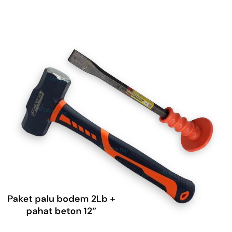 Paket palu batu 2Lb + pahat beton 12inch