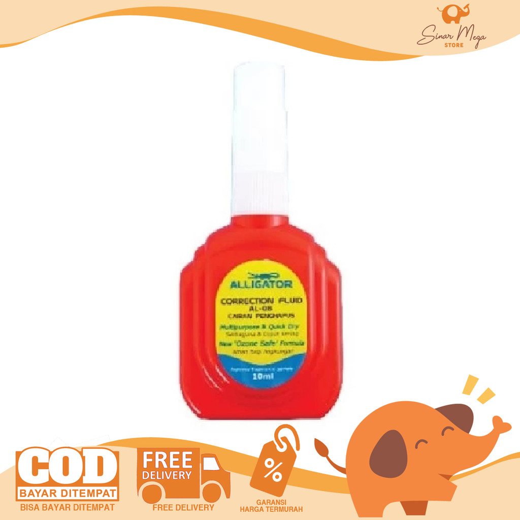 

ALLIGATOR Correction Tape Fluid AL-08 10ml / Tip-ex Cair Penghapus Tinta SATUAN Murah