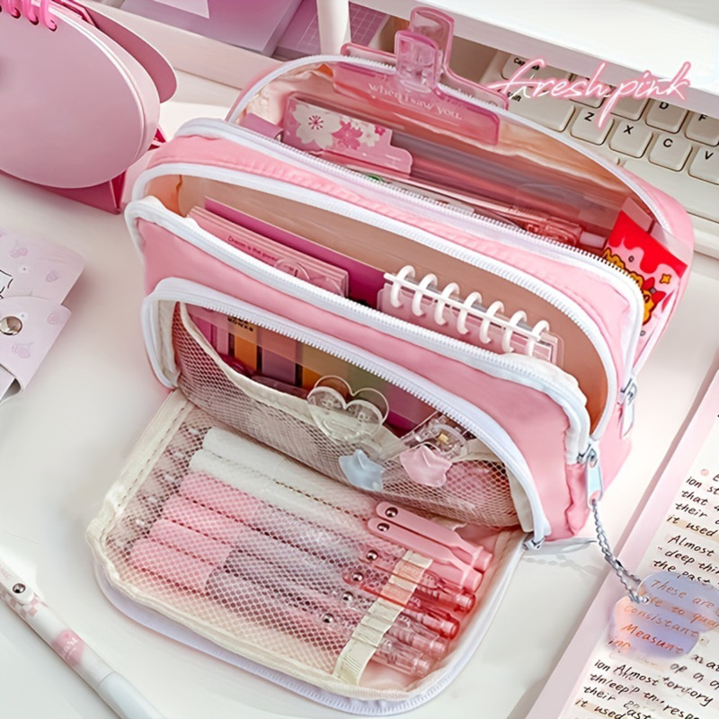 

Pencil Case Large Capacity Pencil Pouch Cosmetic Bags Portable Gift For Office School Girl Boy Office Storage Supplies
