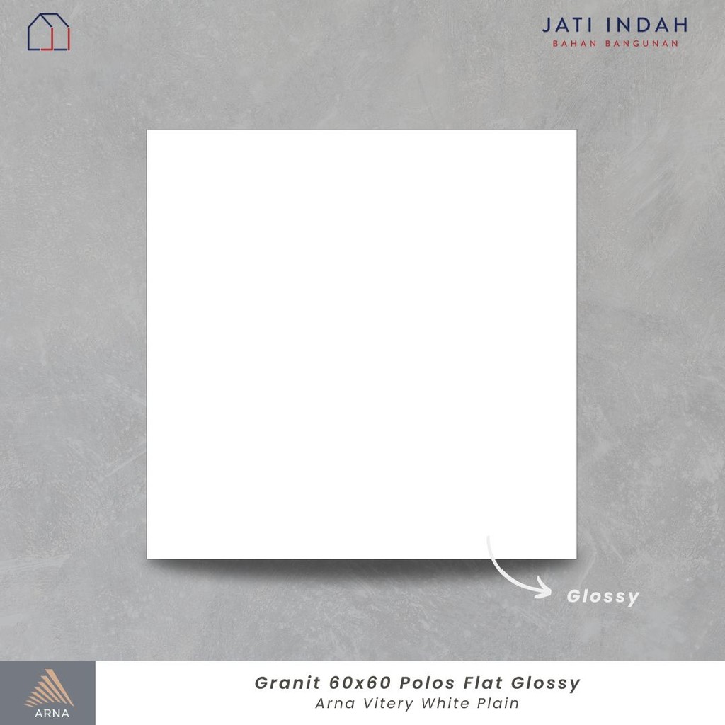 Granite Lantai 60x60 cm Polos Putih ARNA VITERY WHITE PLAIN  / Granit 1 box (1.44 m2)
