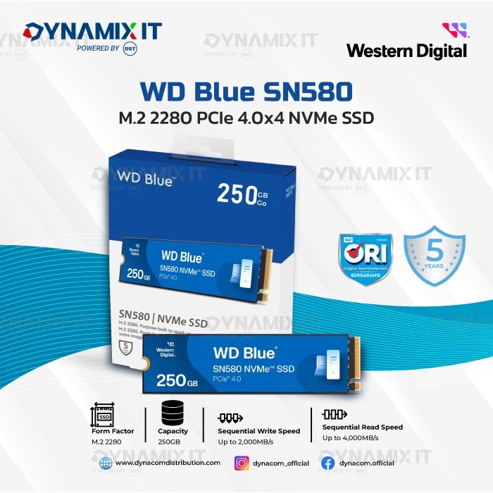 SSD WD Blue SN580 250GB - SSD PCIe M.2 NVMe