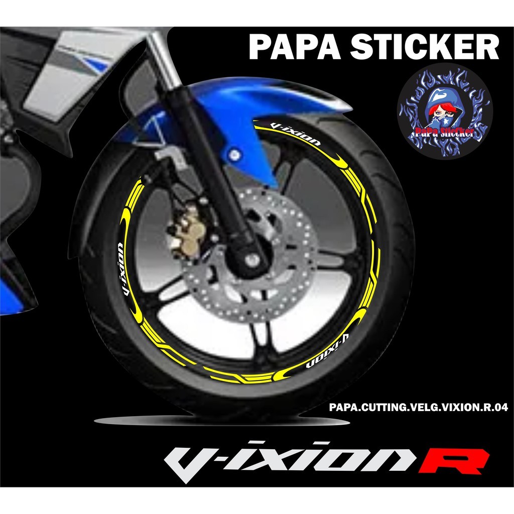 STIKER VELG VIXION R CUTTING STICKER VELG VIXION R CUTTING VARIASI YAMAHA VIXION LIS BAN/VELG 04