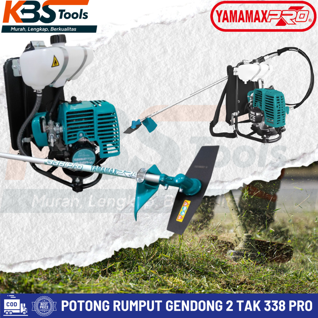 Mesin Pemotong Rumput Gendong YAMAMAX YX 338 PRO 2 Tak - Alat Potong Pemangkas Rumput Bensin Gasolin