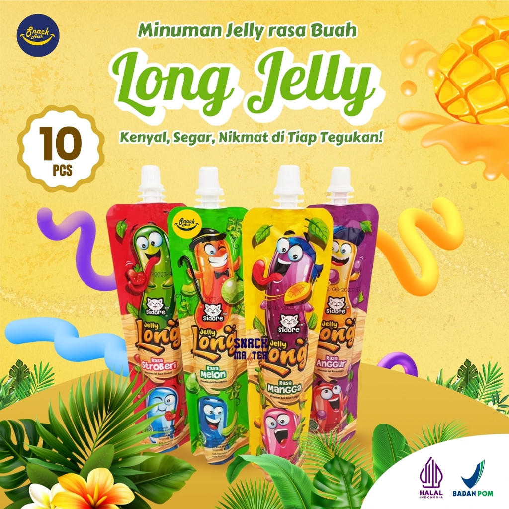 

10 PCS LONG JELLY 90ml Minuman Jelly Rasa Enak Viral Camilan Anak