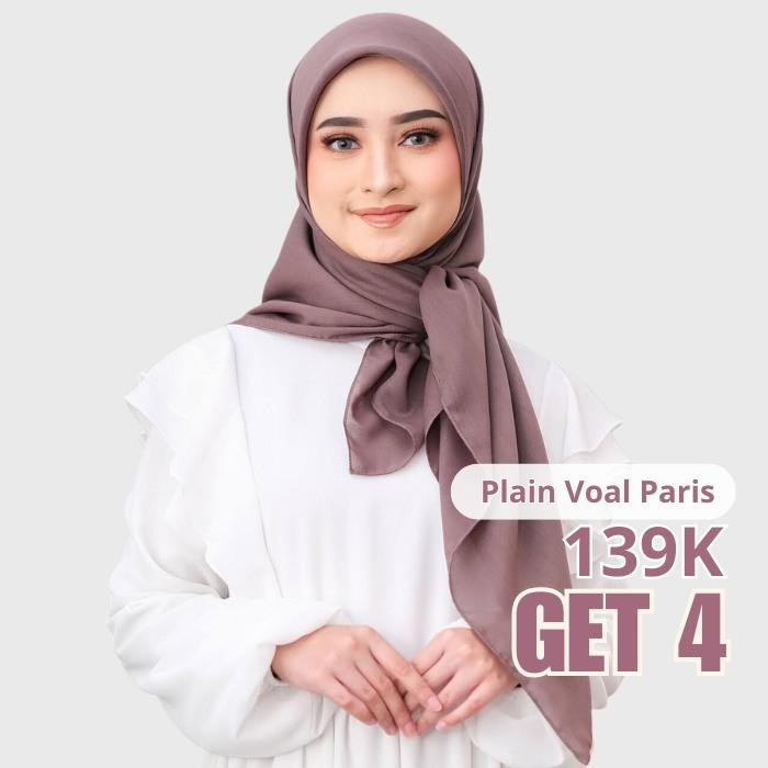 Hijab Segi Empat Voal Paris 120x120 Cm | Krudung Polos-Wallern