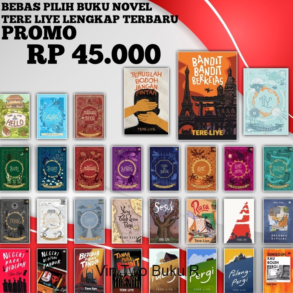 Buku Novel Tere Liye Paket Bumi ILY Aldebaran Tanah Para Bandit Bandit Berkelas Hello Bulan Matahari