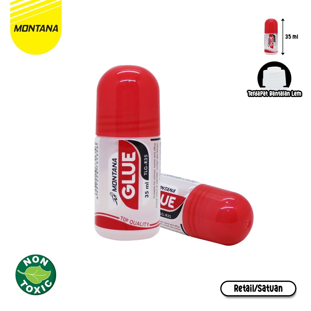 

MONTANA Lem Cair 35ml Liquid Glue Top Quality Perekat Serbaguna TLG-R35/Retail