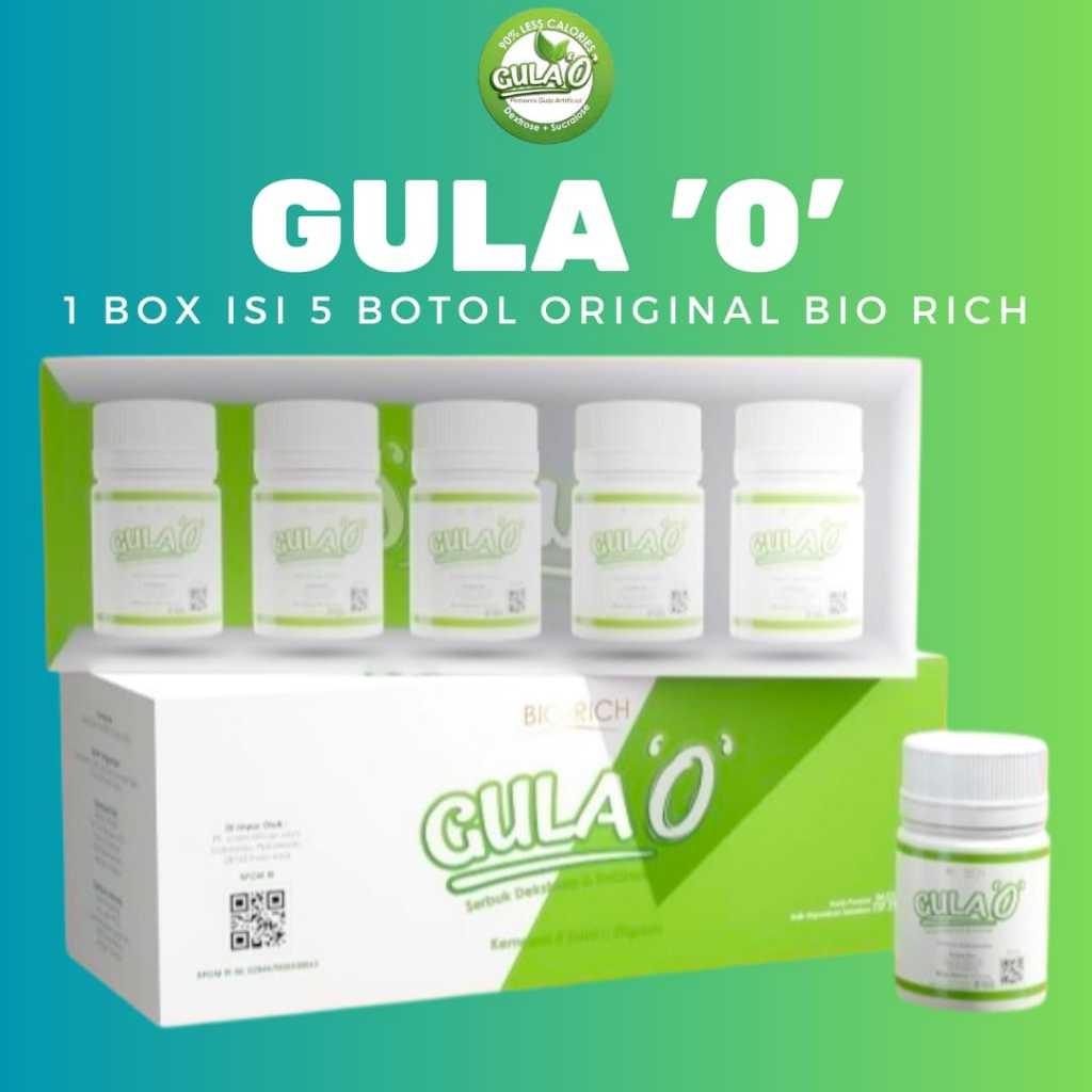 

DISTRIBUTOR RESMI GULA 0 NOL KALORI 1 BOX ISI 5 BOTOL ORIGINAL BIO RICH MALAYSIA