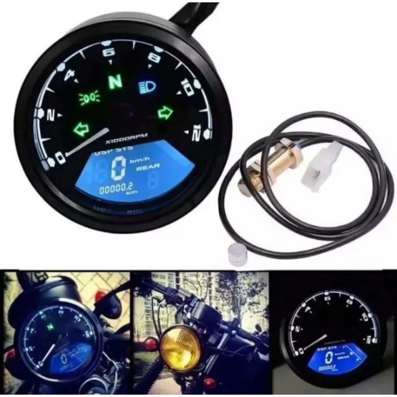 Promo Speedometer babon Digital bulat plus Sensor Spidometer Spido babon Bulat Digital LED Custom Un