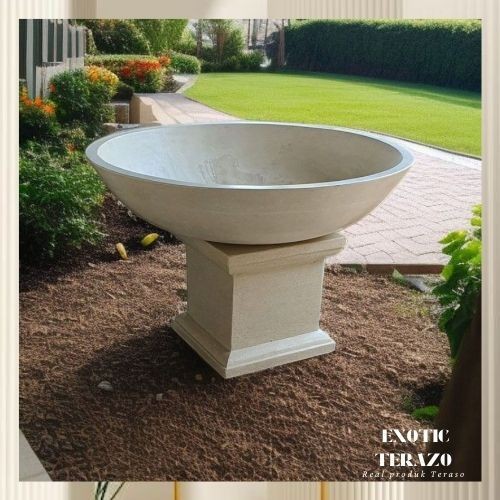 Pot Teratai Jumbo Terazzo Standing Kotak -TDA