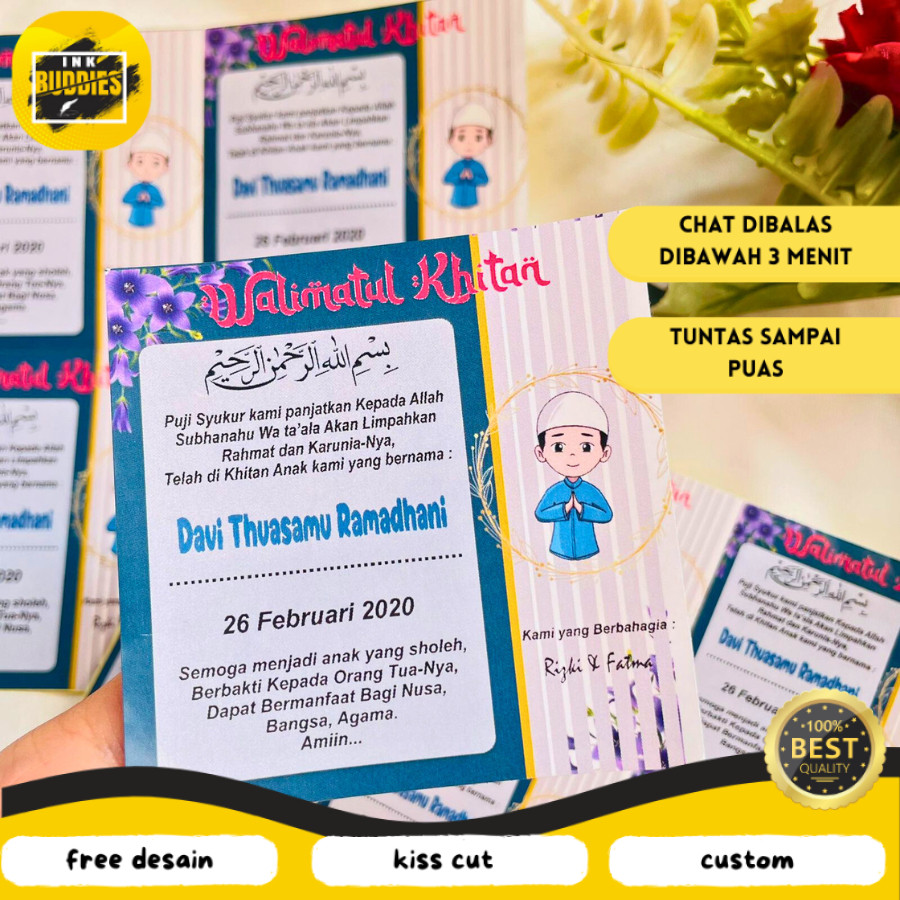 

INB 2-6 STIKER LABEL TASYAKURAN KHITAN SYUKURAN WALIMATUL KHITAN BENTUK KOTAK