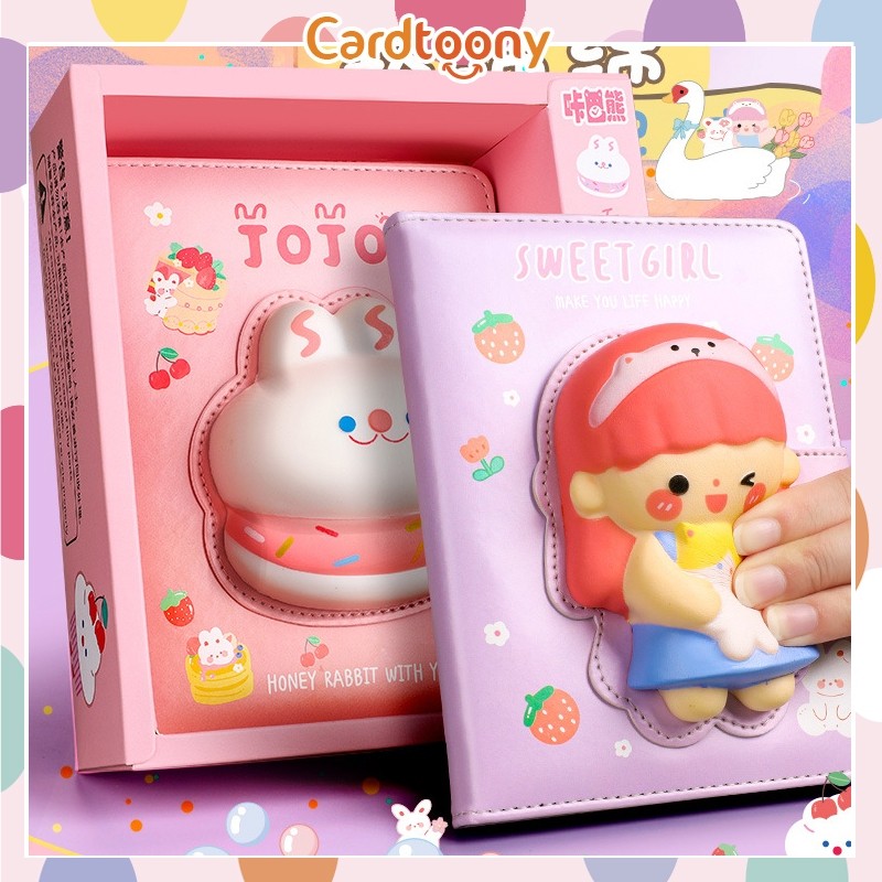 

READY Buku Squishy Anti Stress Cute Notebook Agenda Buku Catatan Bebek Kelinci Diary High Quality