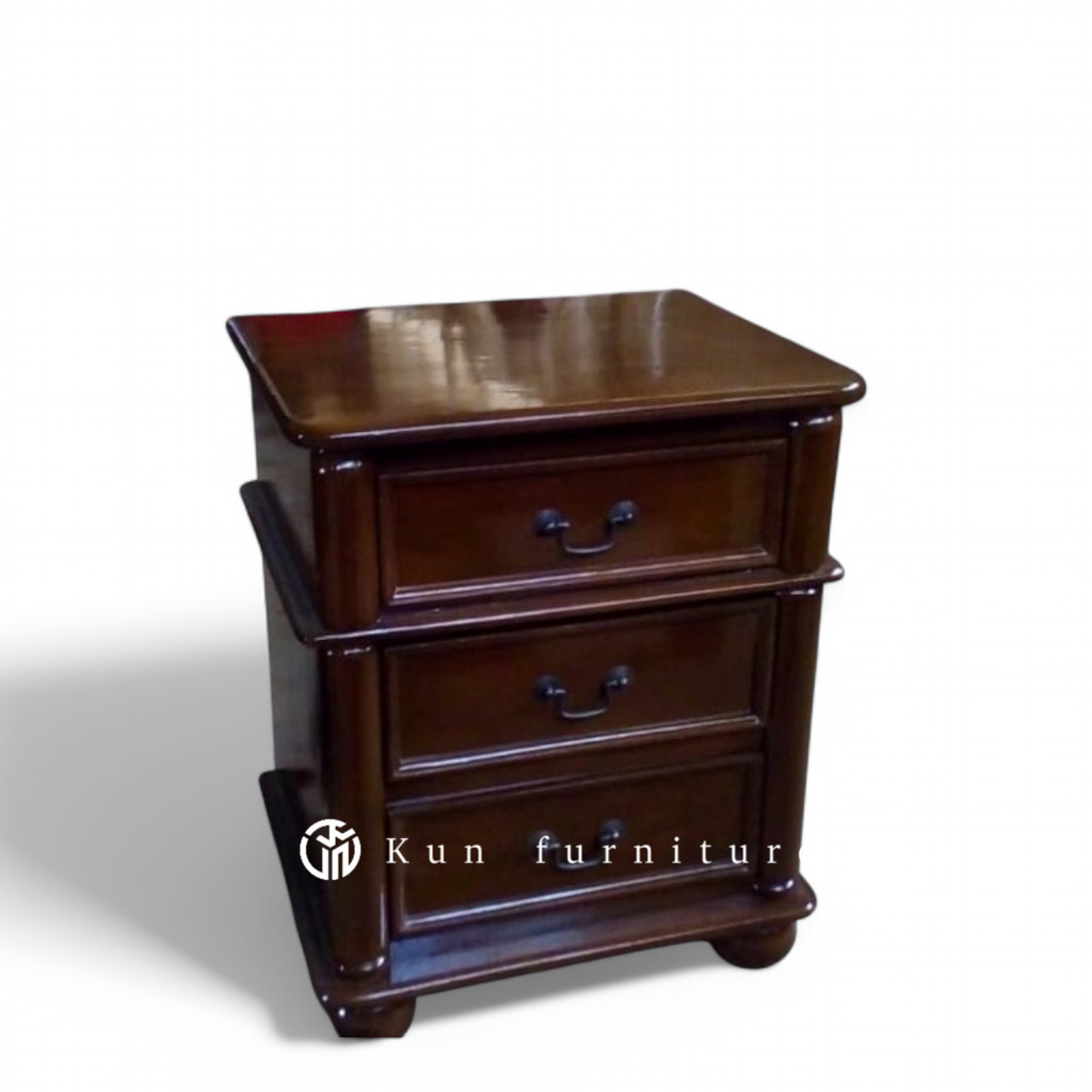 nakas jati, meja laci, meja samping tempat tidur | Kun furniture