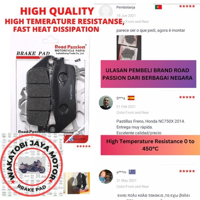 Kampas Rem HONDA VT400S 2011 - 2016 NV750C Shadow 750 1999-2001 VT750 Shadow Aero 2008-2020 VT 750 4
