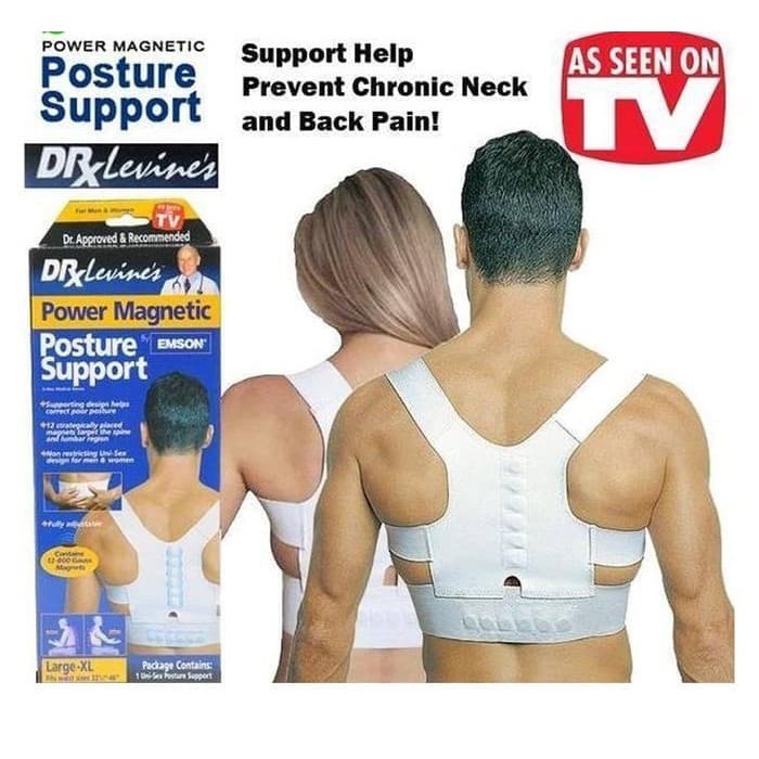 D324 Penegak Punggung Korset Power Magnetic Posture Sport UniSex / Sabuk Anti Bungkuk / Korset Alat 