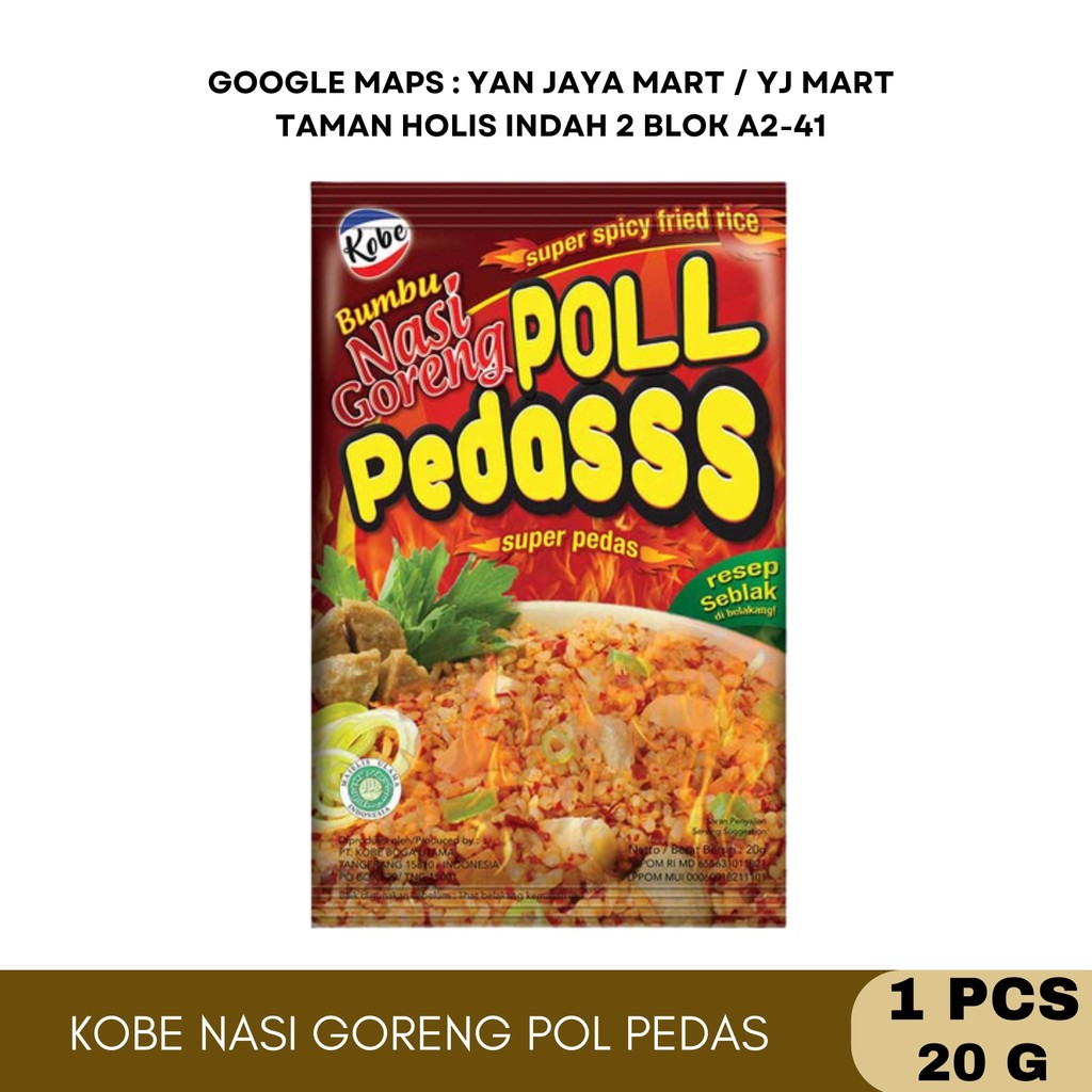 

Kobe Bumbu Nasi Goreng Pedas Poll / Super Pedas / Pedas Setan 20g 1 PCS