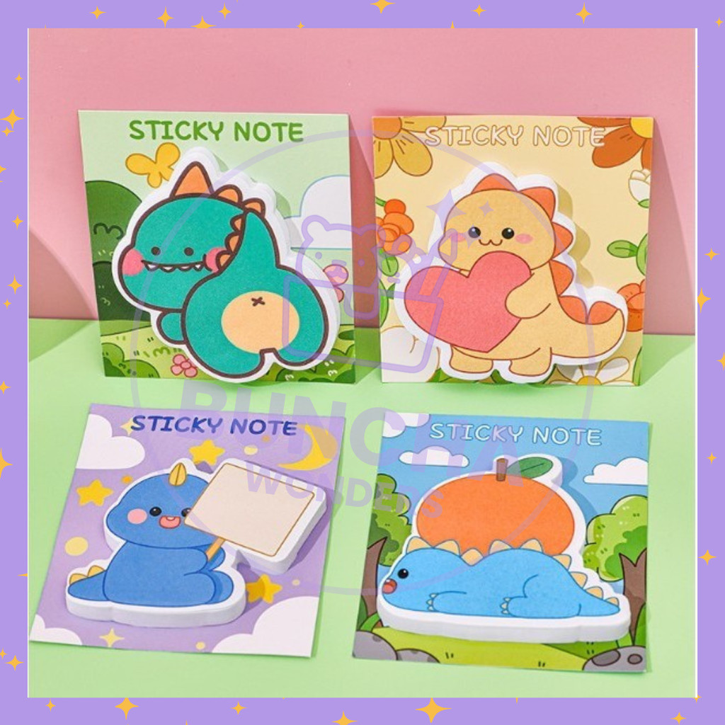 

BW COD - Sticky Notes Motif Dino Tempelan Kertas Catatan Memo Note Karakter Dino Mini Book