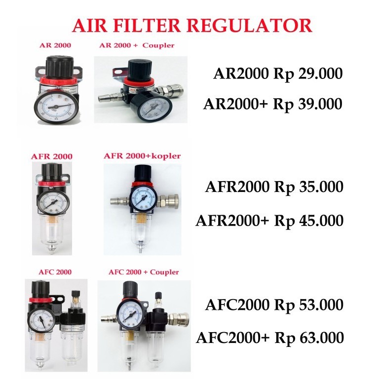 Regulator Kompresor Angin AR2000 AFR2000 AFC2000 Pengatur Tekanan Udara AR 2000 AFR 2000 AFC 2000 - 