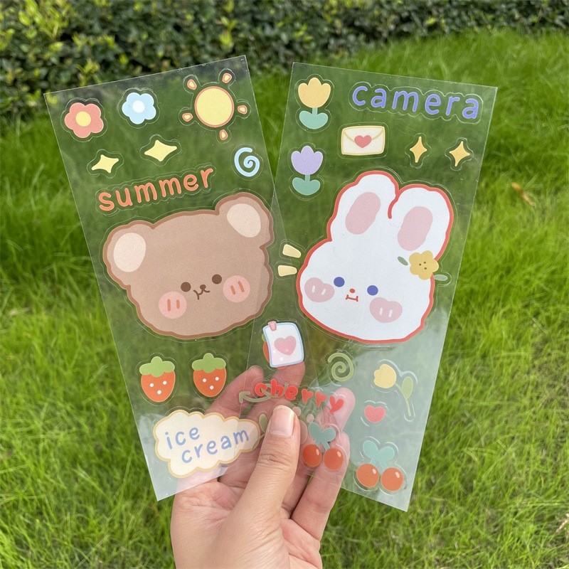 

Stiker kartun lucu tahan air / Dekorasi buku catatan lembar memo DIY / Stiker kartun PET tahan air