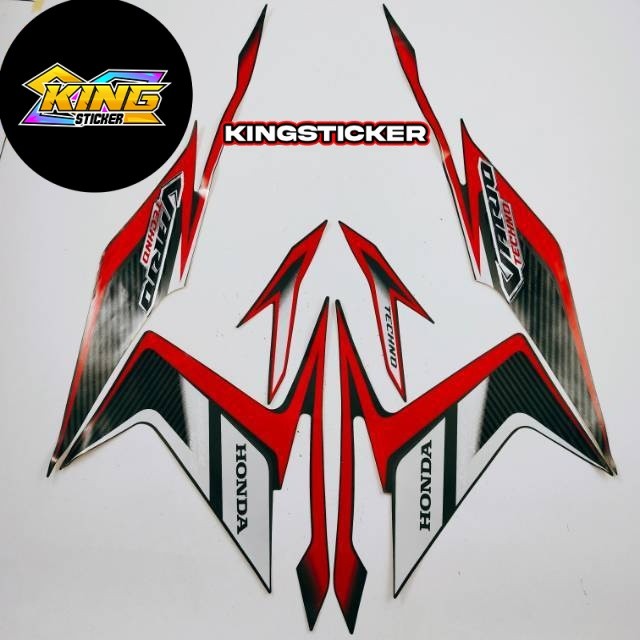Striping stiker motor honda vario techno 110 karbu 2011 hitam