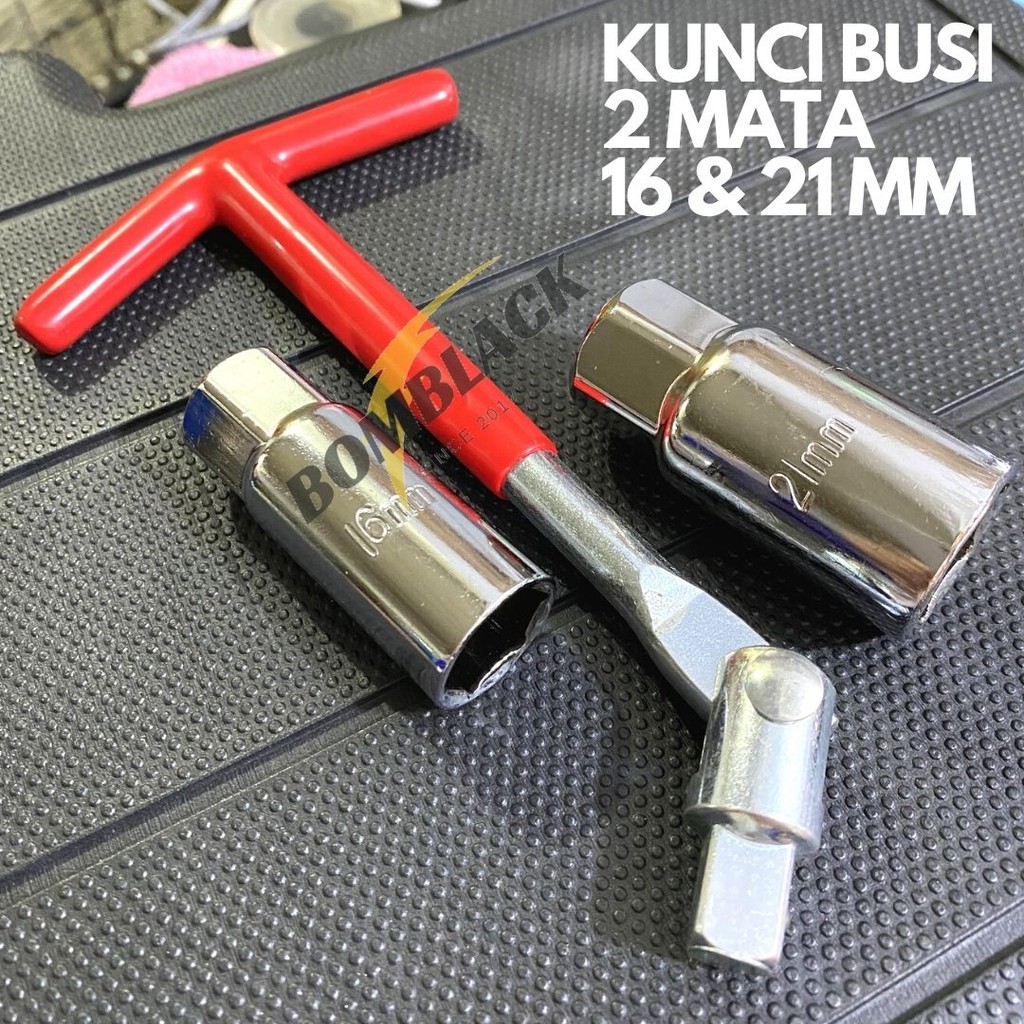 Kunci Busi 2 Mata 8 inch Busi 16mm dan Busi 21mm Fleksibel Kunci T Mobil Motor BERKUALITAS 16 mm 21 