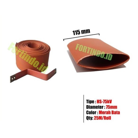 Heat Shrink Tubing 20kV Diameter 75mm HS-75KV Maroon Selang FORT