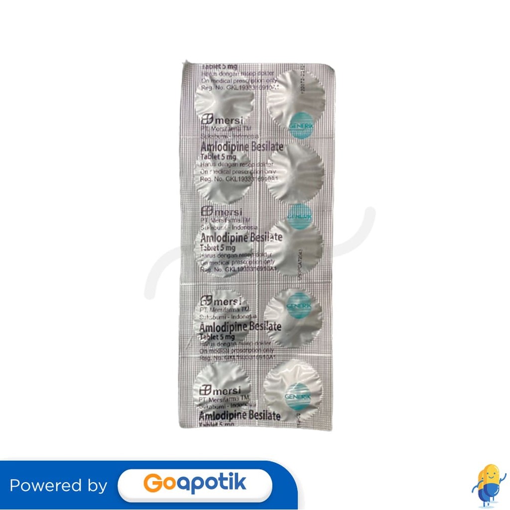 Amlodipine Besilate Mersi 5 Mg Strip 10 Tablet