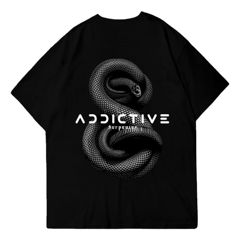 Addictive Premium Oversize T-Shirt - Serpentes, Kaos Atasan Pakaian Cotton Combed