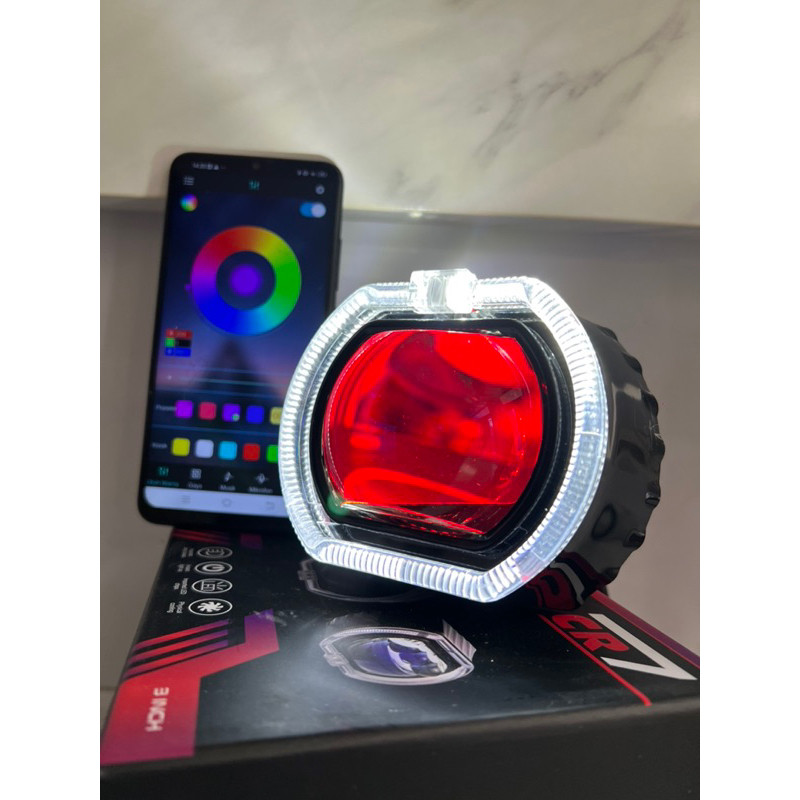 Lampu Biled Billed Asli 4,5 Inchi Blue Lens Devil RGB by CR7
