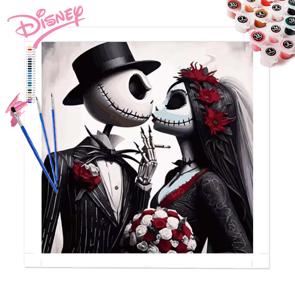 

Disney Painting By Numbers Wedding Cartoon Drawing By Numbers On Canvas Home Handpainted Gift The Nightmare Before Christmas