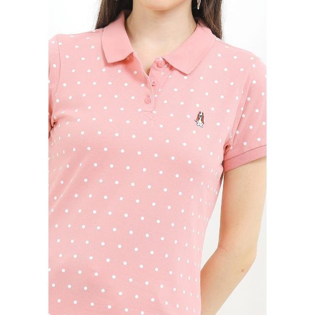 Hush Puppies Kaos Polo Wanita Polkad Polo Dusty Pink - Dusty Pink, S