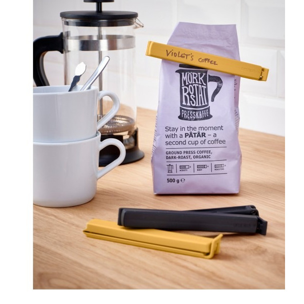 Klip Penutup Plastik Hitam/Kuning Isi 6Pcs BEVARA